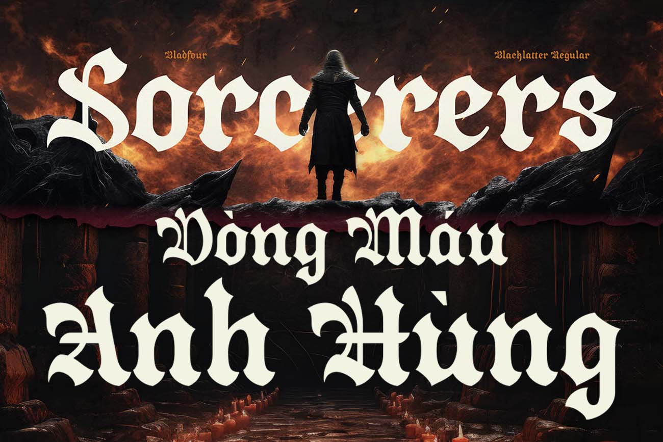 Font chữ lịch sử mang phong c&aacute;ch Vintage - TH Bladfour Việt h&oacute;a